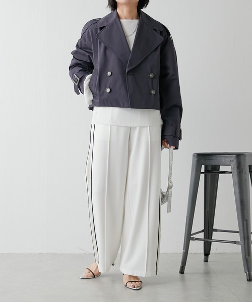 COLLAGE GALLARDAGALANTE(コラージュガリャルダガランテ)の「【OT】ショートトレンチ(トレンチコート・レディース・ネイビー/アイボリー・FREE)」の18枚目の写真