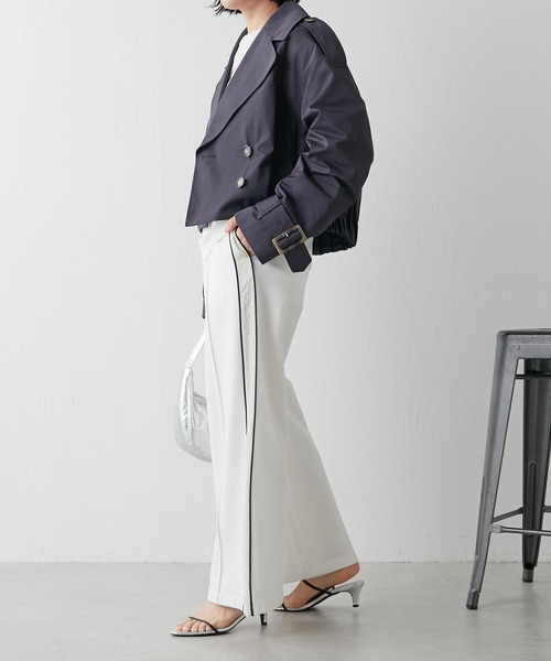 COLLAGE GALLARDAGALANTE(コラージュガリャルダガランテ)の「【OT】ショートトレンチ(トレンチコート・レディース・ネイビー/アイボリー・FREE)」の19枚目の写真
