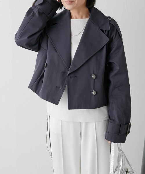 COLLAGE GALLARDAGALANTE(コラージュガリャルダガランテ)の「【OT】ショートトレンチ(トレンチコート・レディース・ネイビー/アイボリー・FREE)」の14枚目の写真