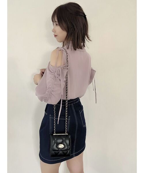 dazzlin（ダズリン）の「シアーシャツドッキングTOPS（シャツ/ブラウス・レディース・グリーン/オフホワイト/パープル・FREE）」の18枚目の写真