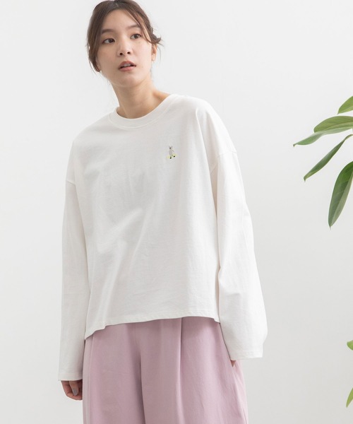 ☆国内即発☆クーポン発行可☆STONE Tシャツ/カットソー セール】ワンポイント刺繍USAコットンロンTee(Tシャツ