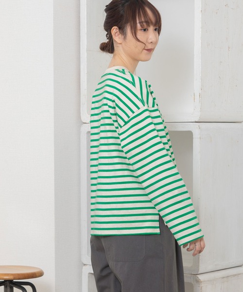 プードゥドゥ POU DOU DOU USAコットンワンポイント刺繍ボックスTee （ダークグレー） USAコットンワンポイント刺繍ボックスTシャツ(A・オフホワイト