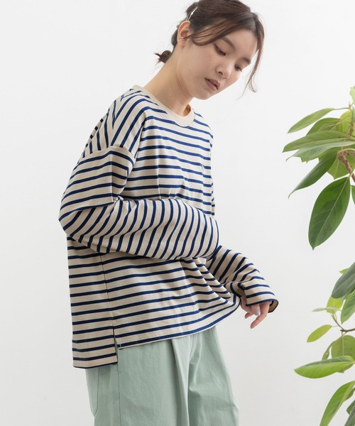 ☆国内即発☆クーポン発行可☆STONE  Tシャツ/カットソー プリントロングTシャツ THIS IS OUR CLOUDY ブラック