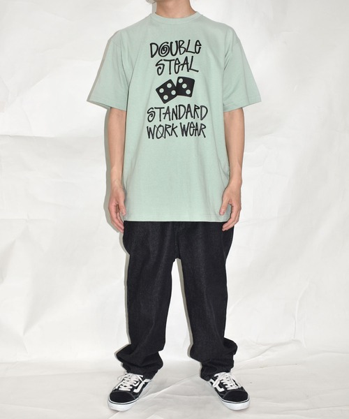 DOUBLE STEAL(ダブルスティール)の「タギング&ダイス Tシャツ(Tシャツ/カットソー・メンズ・ホワイト/セージグリーン/ブルーグレー/ブラック・LARGE/X-LARGE/MEDIUM/XX-LARGE)」の12枚目の写真
