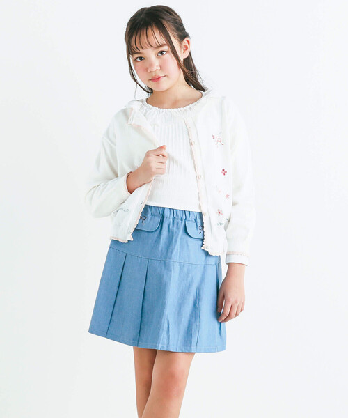 SLAP SLIP（スラップスリップ）の「デニムツイルラメツイードスカパン(90~140cm)（スカート・キッズ・ブラック系その他/ブルー/ベージュ・120cm/140cm/110cm/100cm/90cm/130cm）」の15枚目の写真