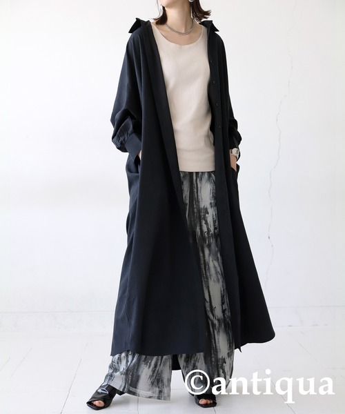 antiqua(アンティカ)の「シャツワンピース(シャツワンピース・レディース・ナチュラル/グレー/ブラック・P/R)」の18枚目の写真