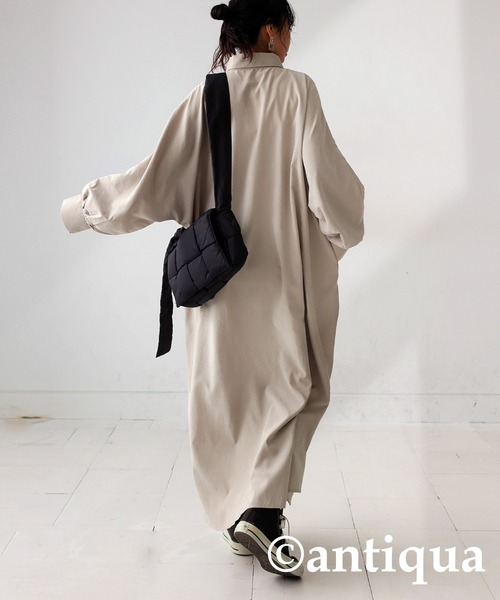 antiqua(アンティカ)の「シャツワンピース(シャツワンピース・レディース・ナチュラル/グレー/ブラック・P/R)」の6枚目の写真