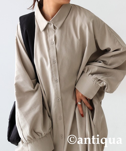 antiqua(アンティカ)の「シャツワンピース(シャツワンピース・レディース・ナチュラル/グレー/ブラック・P/R)」の17枚目の写真