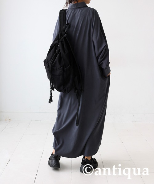 antiqua(アンティカ)の「シャツワンピース(シャツワンピース・レディース・ナチュラル/グレー/ブラック・P/R)」の12枚目の写真