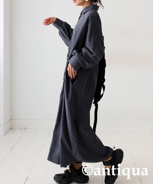 antiqua(アンティカ)の「シャツワンピース(シャツワンピース・レディース・ナチュラル/グレー/ブラック・P/R)」の22枚目の写真