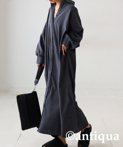 antiqua(アンティカ)の「シャツワンピース(シャツワンピース・レディース・ナチュラル/グレー/ブラック・P/R)」の15枚目の写真