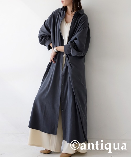 antiqua(アンティカ)の「シャツワンピース(シャツワンピース・レディース・ナチュラル/グレー/ブラック・P/R)」の16枚目の写真