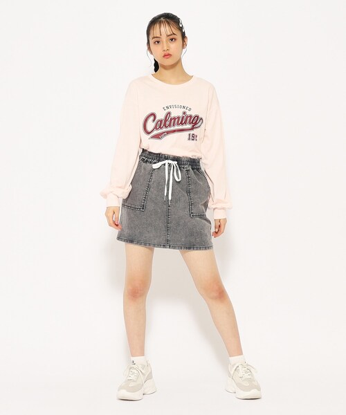 PINK-latte(ピンクラテ)の「◆【130cmサイズあり】ライン入りスカート(スカート・キッズ・ブルー系9/グレー系4/ブラック/オフホワイト・13/16/15 /14)」の16枚目の写真