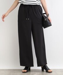 INDIVI | 【洗える／ウエストゴム】エアリーサテンワイドパンツ(その他パンツ)