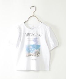 ikka（イッカ）の「【親子コーデ】ボリュームパフ袖プリントT（120~160cm）（Tシャツ/カットソー）」