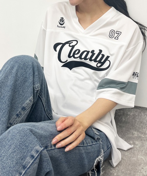 ANAP（アナップ）の「ユニフォームオーバーサイズTシャツ（Tシャツ/カットソー・レディース・ホワイト/ブラック×ホワイト/ブラック・FREE）」の2枚目の写真