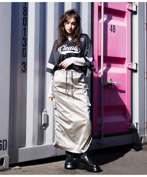 ANAP（アナップ）の「ユニフォームオーバーサイズTシャツ（Tシャツ/カットソー・レディース・ホワイト/ブラック×ホワイト/ブラック・FREE）」の22枚目の写真