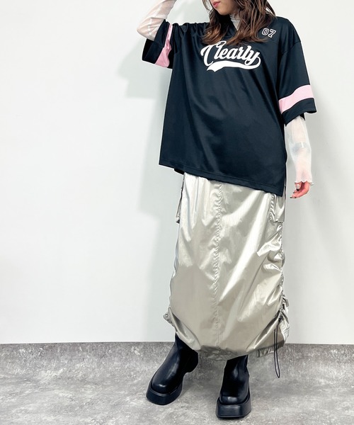 ANAP（アナップ）の「ユニフォームオーバーサイズTシャツ（Tシャツ/カットソー・レディース・ホワイト/ブラック×ホワイト/ブラック・FREE）」の18枚目の写真