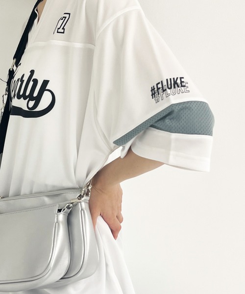 ANAP（アナップ）の「ユニフォームオーバーサイズTシャツ（Tシャツ/カットソー・レディース・ホワイト/ブラック×ホワイト/ブラック・FREE）」の12枚目の写真