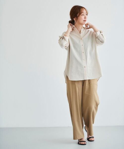 le.coeur blanc(ルクールブラン)の「コットン麻オーバーシャツ(シャツ/ブラウス・レディース・ブルー系その他3/モカ/ネイビー/ライトベージュ/ピンク系その他2・38)」の20枚目の写真