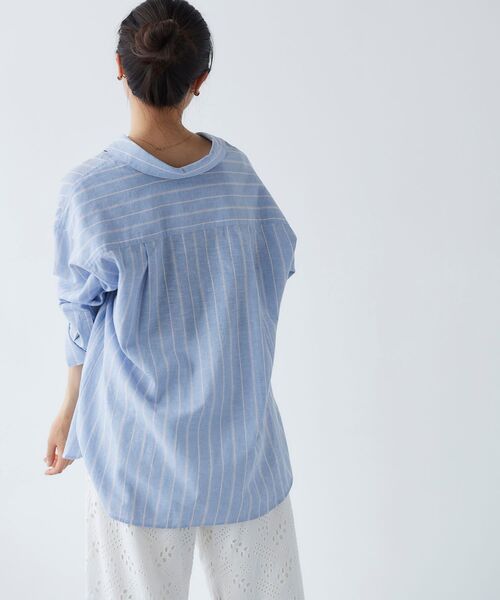 le.coeur blanc(ルクールブラン)の「コットン麻オーバーシャツ(シャツ/ブラウス・レディース・ブルー系その他3/モカ/ネイビー/ライトベージュ/ピンク系その他2・38)」の18枚目の写真