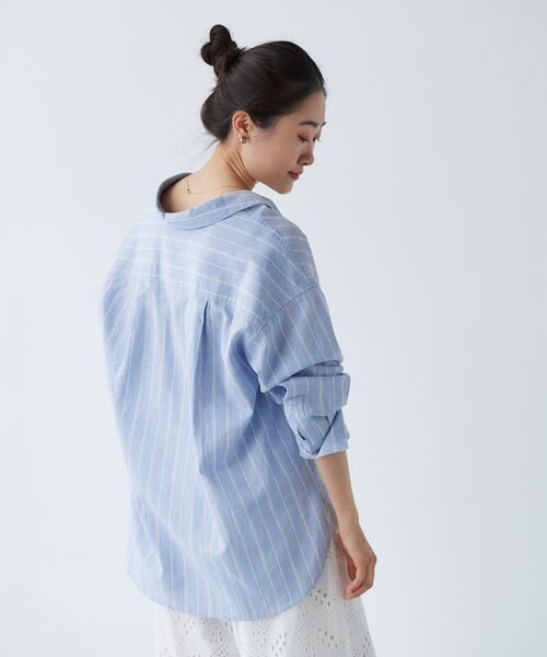 le.coeur blanc(ルクールブラン)の「コットン麻オーバーシャツ(シャツ/ブラウス・レディース・ブルー系その他3/モカ/ネイビー/ライトベージュ/ピンク系その他2・38)」の12枚目の写真