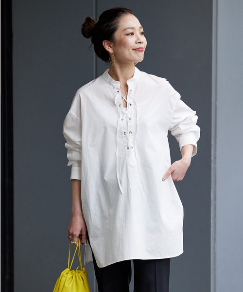 セール】レースアップブラウス（シャツ/ブラウス）｜B.C STOCK