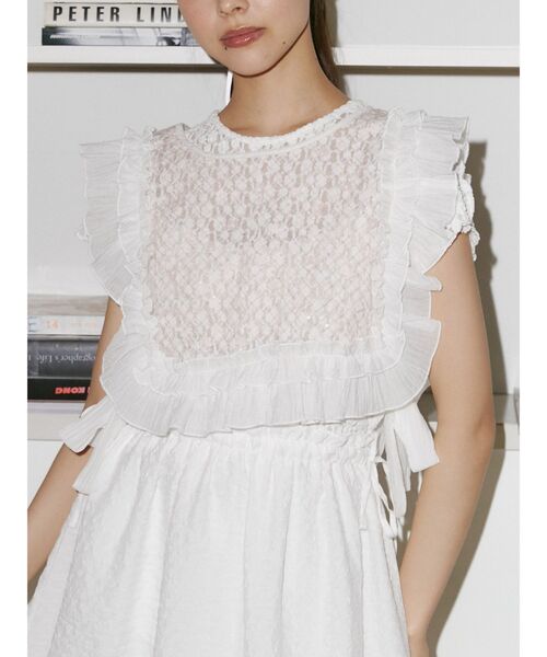 merry jenny（メリージェニー）の「flowerスパンコールカラー（付け襟・レディース・ブラック/オフホワイト/ピンク・FREE）」の3枚目の写真