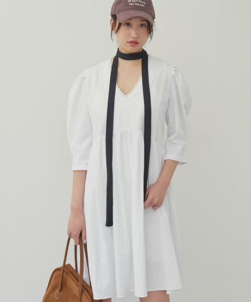 GIUNON(ジウノン)の「slim knit stall / スリムニットストール(ストール/ショール・レディース・ブラック・FREE)」の15枚目の写真