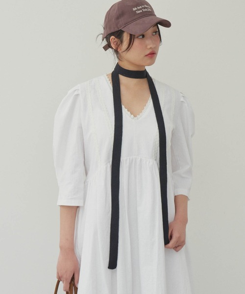 GIUNON(ジウノン)の「slim knit stall / スリムニットストール(ストール/ショール・レディース・ブラック・FREE)」の16枚目の写真