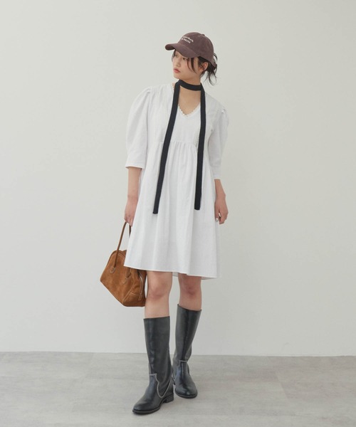 GIUNON(ジウノン)の「slim knit stall / スリムニットストール(ストール/ショール・レディース・ブラック・FREE)」の17枚目の写真