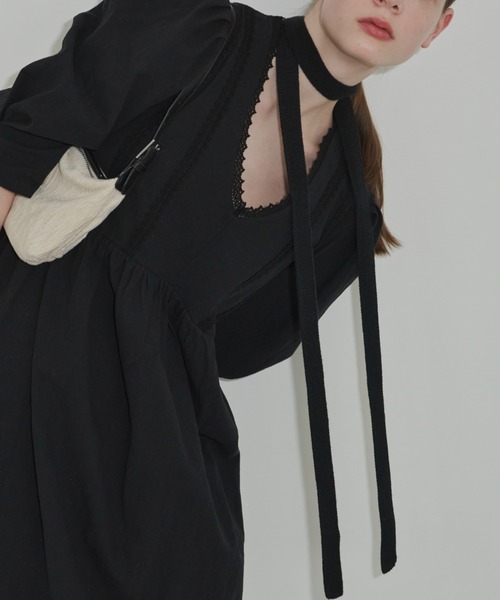 GIUNON(ジウノン)の「slim knit stall / スリムニットストール(ストール/ショール・レディース・ブラック・FREE)」の3枚目の写真