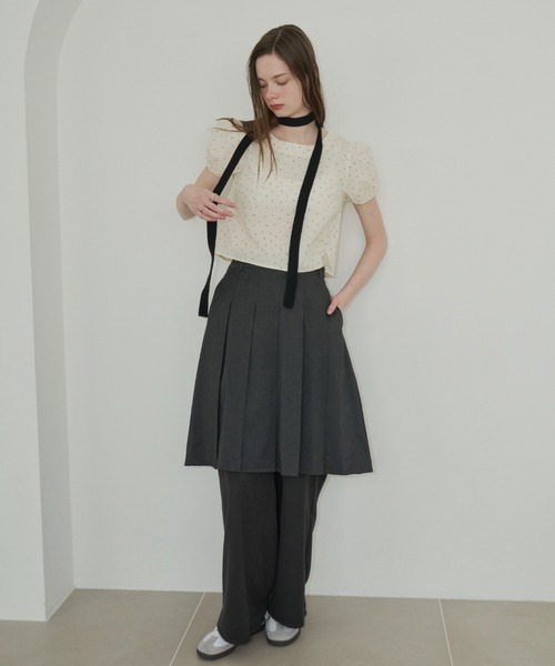 GIUNON(ジウノン)の「slim knit stall / スリムニットストール(ストール/ショール・レディース・ブラック・FREE)」の9枚目の写真