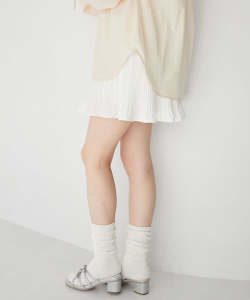 MAJESTIC LEGON（マジェスティックレゴン）の「プリーツフレアミニスカパン（スカート・レディース・ブラック/グレー/オフホワイト・MEDIUM）」の21枚目の写真