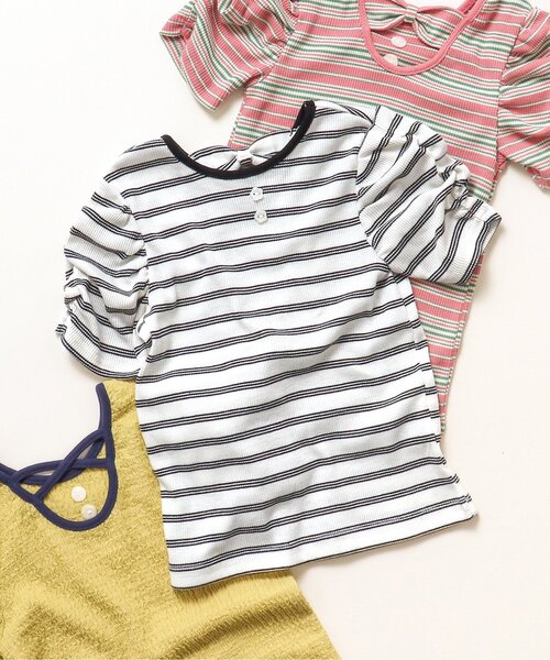 apres les cours(アプレレクール)の「バックリボン・クロスTシャツ(Tシャツ/カットソー・キッズ・ブラック/アイボリー/その他2/イエロー/ピンク/レッド・80/90/100/110/120/130/140)」の6枚目の写真