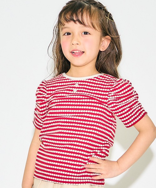 apres les cours(アプレレクール)の「バックリボン・クロスTシャツ(Tシャツ/カットソー・キッズ・ブラック/アイボリー/その他2/イエロー/ピンク/レッド・80/90/100/110/120/130/140)」の5枚目の写真