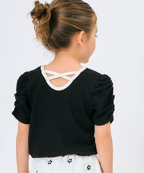 apres les cours(アプレレクール)の「バックリボン・クロスTシャツ(Tシャツ/カットソー・キッズ・ブラック/アイボリー/その他2/イエロー/ピンク/レッド・80/90/100/110/120/130/140)」の7枚目の写真