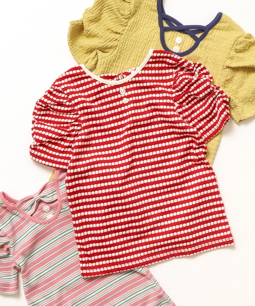 apres les cours(アプレレクール)の「バックリボン・クロスTシャツ(Tシャツ/カットソー・キッズ・ブラック/アイボリー/その他2/イエロー/ピンク/レッド・80/90/100/110/120/130/140)」の13枚目の写真