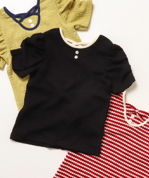 apres les cours(アプレレクール)の「バックリボン・クロスTシャツ(Tシャツ/カットソー・キッズ・ブラック/アイボリー/その他2/イエロー/ピンク/レッド・80/90/100/110/120/130/140)」の14枚目の写真