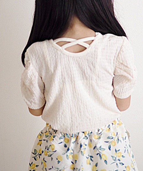 apres les cours(アプレレクール)の「バックリボン・クロスTシャツ(Tシャツ/カットソー・キッズ・ブラック/アイボリー/その他2/イエロー/ピンク/レッド・80/90/100/110/120/130/140)」の12枚目の写真