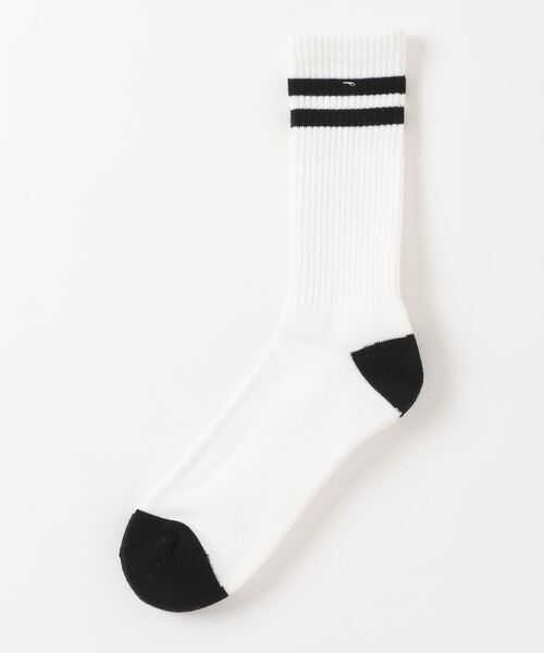 MARCOMONDE（マルコモンド）の「MARCOMONDE（マルコモンド）＠ pile line sports socks 25（ソックス/靴下・メンズ・ベージュ/ホワイト系2/ホワイト・F）」の2枚目の写真