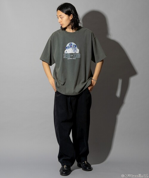 FREAK'S STORE(フリークスストア)の「FREAK’S STORE/フリークスストア STARWARS/スターウォーズ R2-D2 フロッキープリント ショートスリーブTシャツ/半袖/リラックスフィット(Tシャツ/カットソー・メンズ・ブラック/ネイビー/グリーン・MEDIUM/LARGE)」の15枚目の写真