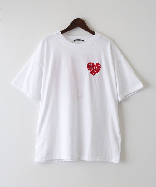 SpRay(スプレイ)の「ハートサガラロゴTシャツ(Tシャツ/カットソー・レディース・アイボリー/チャコールグレー/オフホワイト/ネイビー/オートミール・FREE)」の10枚目の写真