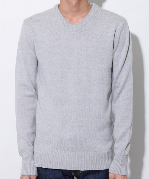 AKM Contemporary（エイケイエムコンテンポラリー）の「【AKM Contemporary】別注Vネックコットンニット（ニット/セーター・メンズ・ホワイト/ブラック/グレー/ネイビー・S/M/L）」の21枚目の写真