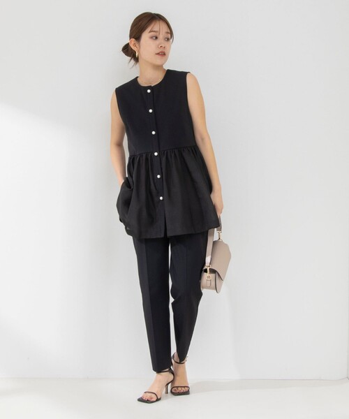 NOLLEY’S（ノーリーズ）の「ウォッシャブル美脚オックスパンツ（その他パンツ・レディース・オフホワイト/ブルー系その他6/ブラック・38/36/34/40）」の5枚目の写真