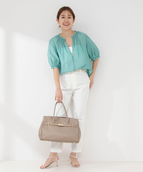 NOLLEY’S（ノーリーズ）の「ウォッシャブル美脚オックスパンツ（その他パンツ・レディース・オフホワイト/ブルー系その他6/ブラック・38/36/34/40）」の14枚目の写真