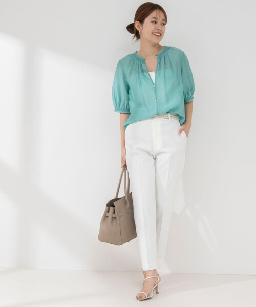 NOLLEY’S（ノーリーズ）の「ウォッシャブル美脚オックスパンツ（その他パンツ・レディース・オフホワイト/ブルー系その他6/ブラック・38/36/34/40）」の15枚目の写真