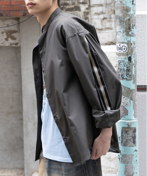 3.3 Field Trip (3.3フィールドトリップ)の「3.3 Field Trip/ラインバルーンシャツ 2120658(シャツ/ブラウス・メンズ・ダークグレー/ダークブルー・FREE)」の2枚目の写真