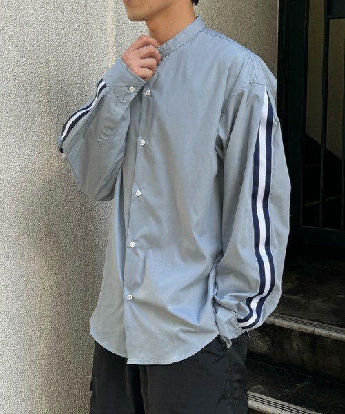 3.3 Field Trip (3.3フィールドトリップ)の「3.3 Field Trip/ラインバルーンシャツ 2120658(シャツ/ブラウス・メンズ・ダークグレー/ダークブルー・FREE)」の19枚目の写真