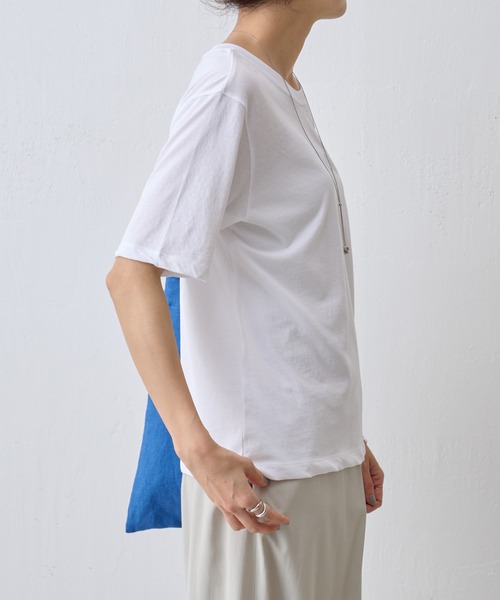 BEARDSLEY（ビアズリー）の「強撚Tシャツ（Tシャツ/カットソー・レディース・ホワイト/ブラック・FREE）」の6枚目の写真